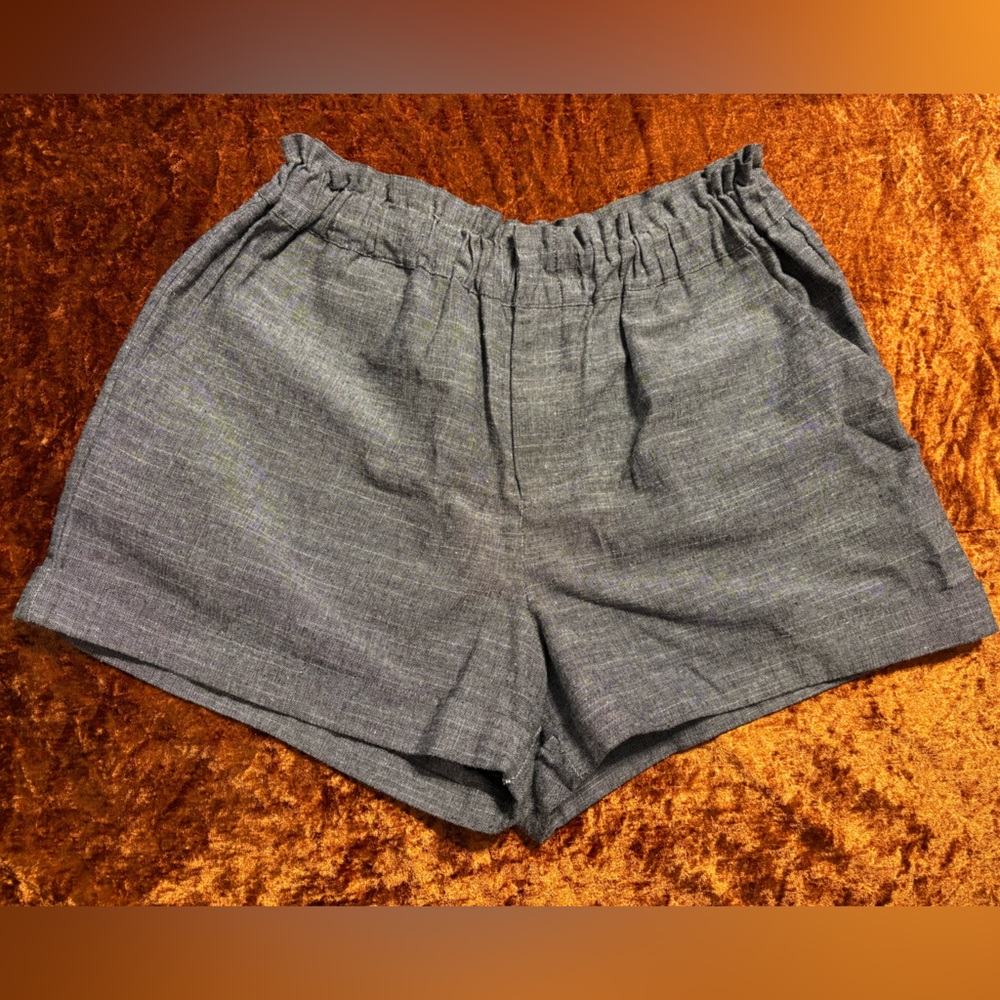 Gray Elastic Waist Shorts
